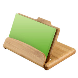 Tarjetero de bambú escritorio personalizado