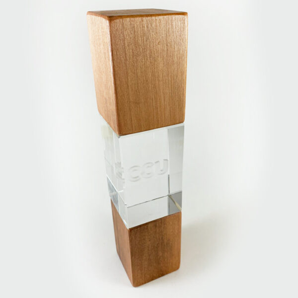 galvano madera y cristal grabado 3D