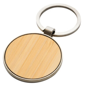 Llavero Redondo "KICER" Madera y Metal Corporativo - Imagen 4