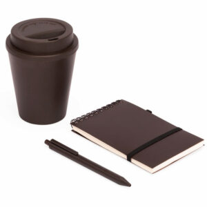 Set KAUAI: Mug, Libreta A6, Bolígrafo y Caja Institucional.