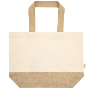 Bolsa de Algodón y Yute Estampada "YONA" 47,5 x 35 x 14 cm.