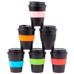 Mug Express Cup "BLACK" 356cc con banda silicona Publicitario