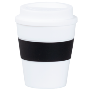 Mug Express Cup "WHITE" 356cc con banda silicona Corporativa - Imagen 3