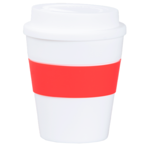 Mug Express Cup "WHITE" 356cc con banda silicona Corporativa - Imagen 4