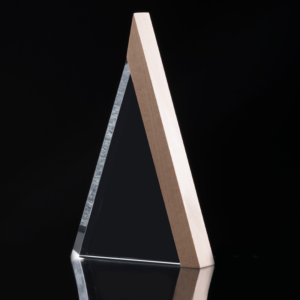 Trofeo Galvano de Madera y Cristal "Triangle" Grabado