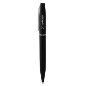 Bolígrafo "MORK" TINTA AZUL - negro + plata - Imagen 1