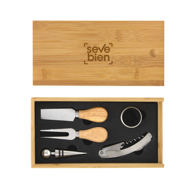 Set de vino y Tabla para quesos "WINCHESTER" - Madera