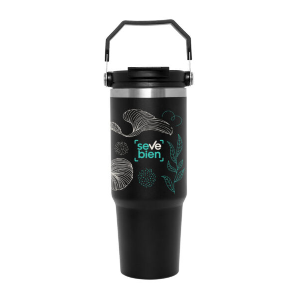 Mug térmico "RODAS" - Negro